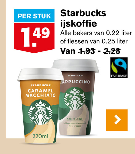 Starbucks   ijskoffie folder aanbieding bij  Hoogvliet - details