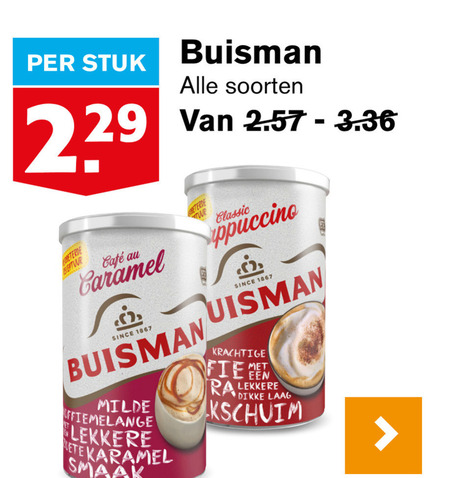 Buisman   oploskoffie folder aanbieding bij  Hoogvliet - details