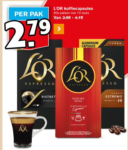 Douwe Egberts L Or   koffiecups folder aanbieding bij  Hoogvliet - details