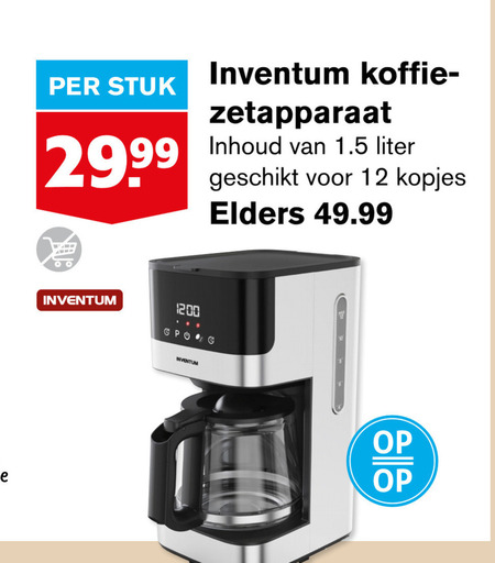 Inventum   koffiezetapparaat folder aanbieding bij  Hoogvliet - details