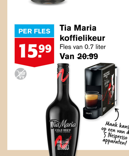 Tia Maria   likeur folder aanbieding bij  Hoogvliet - details