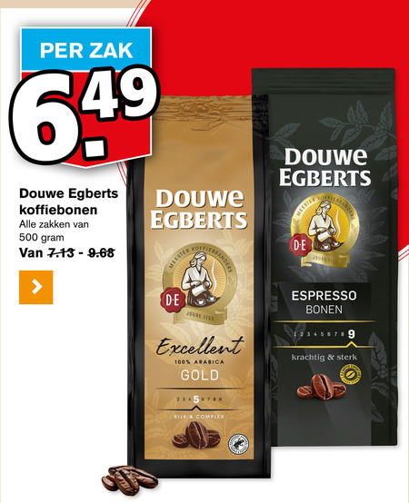 Douwe Egberts   koffiebonen folder aanbieding bij  Hoogvliet - details