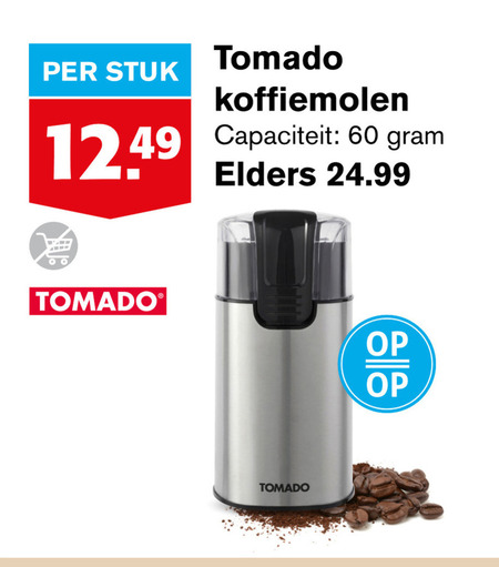 Tomado   koffiemolen folder aanbieding bij  Hoogvliet - details