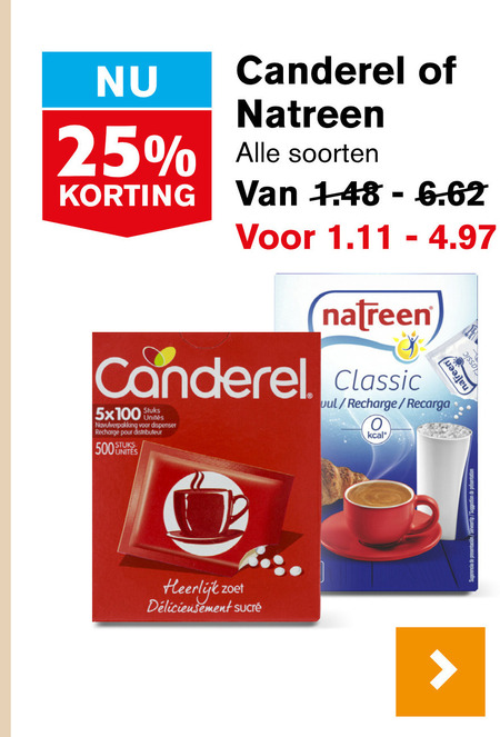 Canderel   zoetjes folder aanbieding bij  Hoogvliet - details