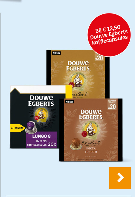 Douwe Egberts   koffiecups folder aanbieding bij  Hoogvliet - details