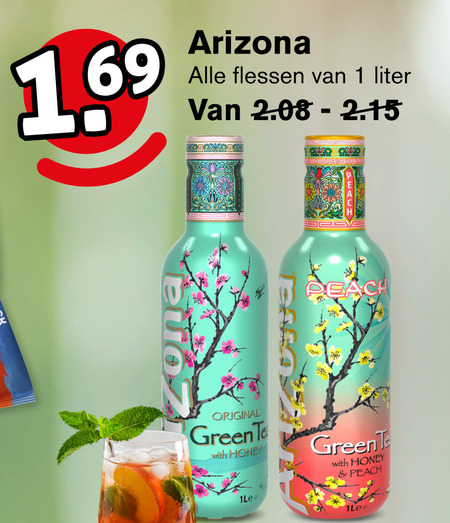 Arizona   ice tea folder aanbieding bij  Hoogvliet - details