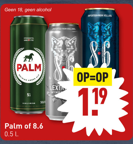 Palm Speciale   blikje bier, speciaalbier folder aanbieding bij  Aldi - details