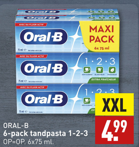 Oral-B   tandpasta folder aanbieding bij  Aldi - details