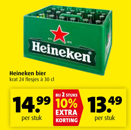 Heineken   krat bier folder aanbieding bij  Boni - details