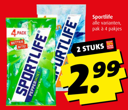 Sportlife   kauwgom folder aanbieding bij  Boni - details