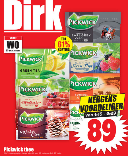 Pickwick   thee folder aanbieding bij  Dirk - details