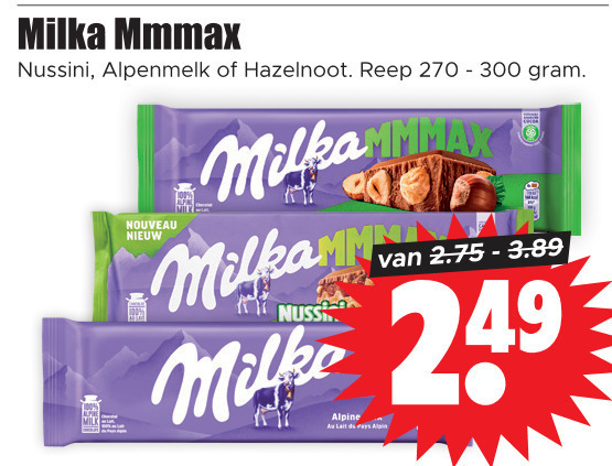 Milka   chocolade folder aanbieding bij  Dirk - details