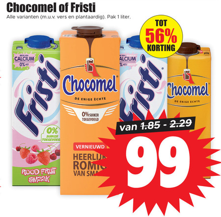 Chocomel   drinkyoghurt, chocolademelk folder aanbieding bij  Dirk - details