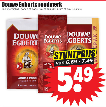 Douwe Egberts   koffiebonen, koffiepad folder aanbieding bij  Dirk - details