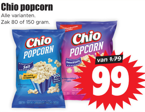 Chio   popcorn folder aanbieding bij  Dirk - details