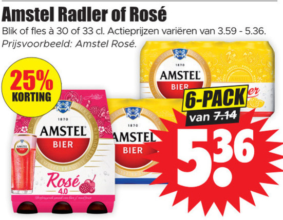 Amstel   radler bier folder aanbieding bij  Dirk - details