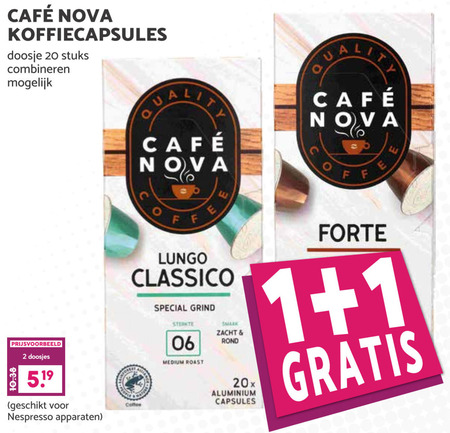 Cafe Nova   koffiecups folder aanbieding bij  MCD Supermarkt Basis - details