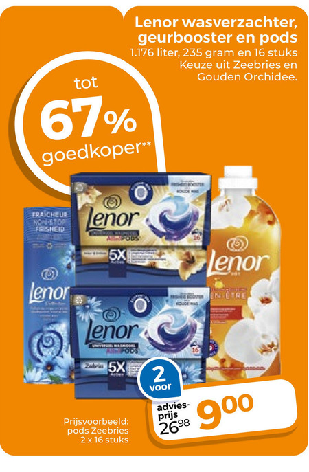 Lenor   wasverzachter folder aanbieding bij  Trekpleister - details