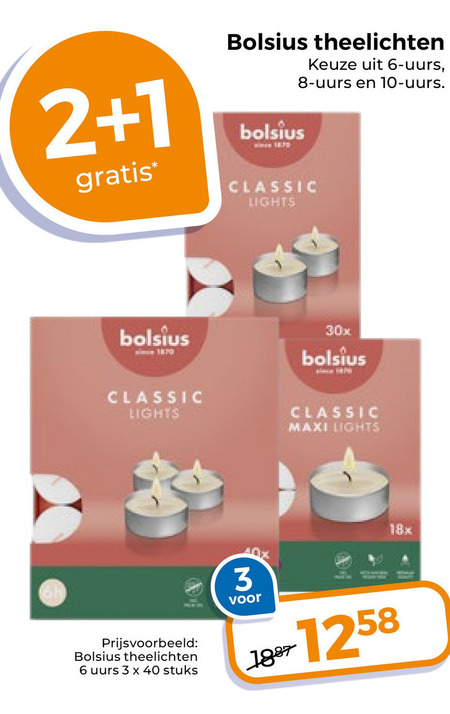 Bolsius   theelicht folder aanbieding bij  Trekpleister - details