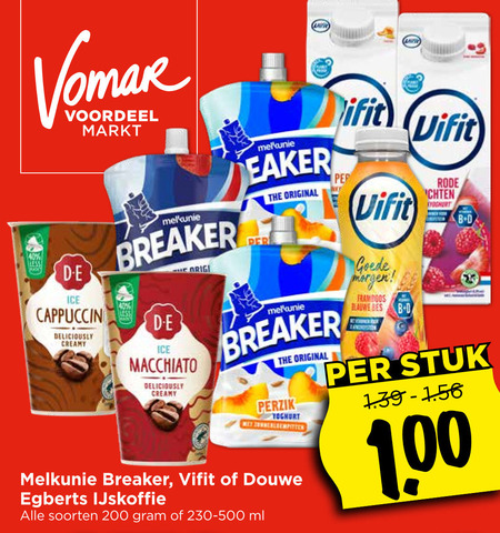 Vifit   ijskoffie, drinkyoghurt folder aanbieding bij  Vomar - details