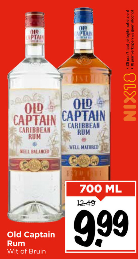 Old Captain   rum folder aanbieding bij  Vomar - details