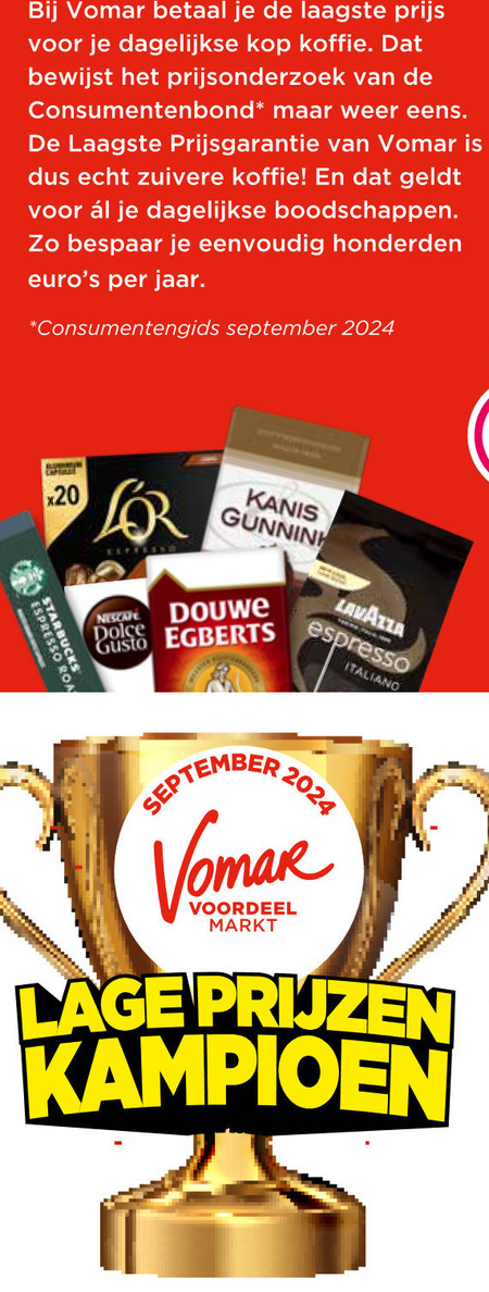 Douwe Egberts   koffie folder aanbieding bij  Vomar - details