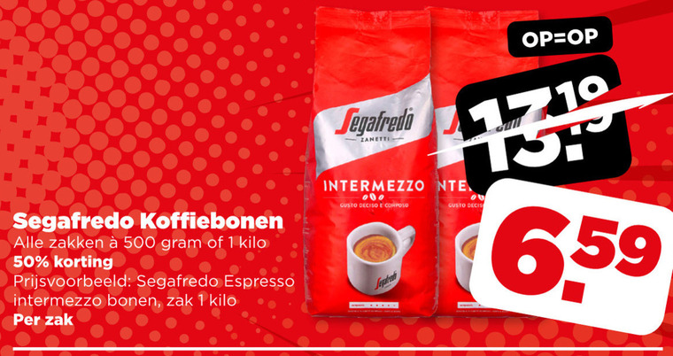 Segafredo   koffiebonen folder aanbieding bij  Plus - details