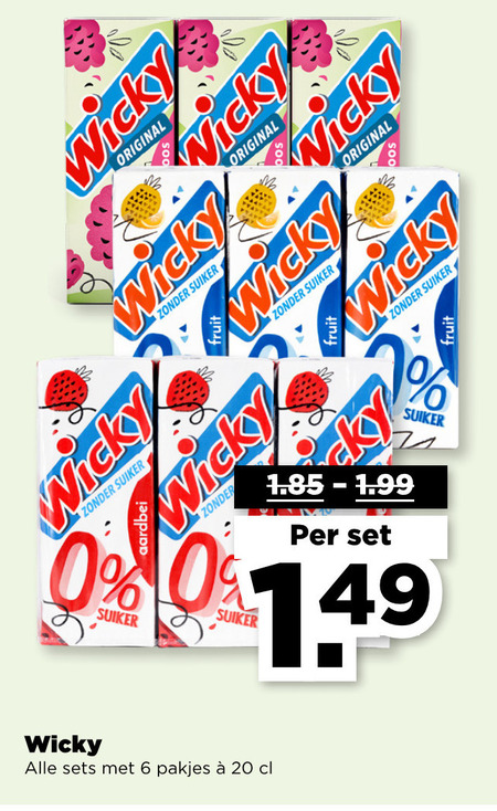 Wicky   fruitdrank folder aanbieding bij  Plus - details