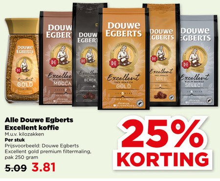 Douwe Egberts   koffiebonen, koffie folder aanbieding bij  Plus - details