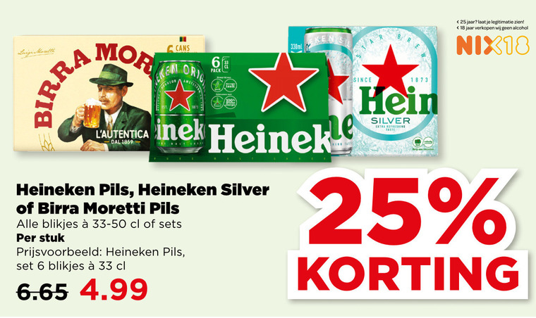 Heineken Silver   blikje bier folder aanbieding bij  Plus - details