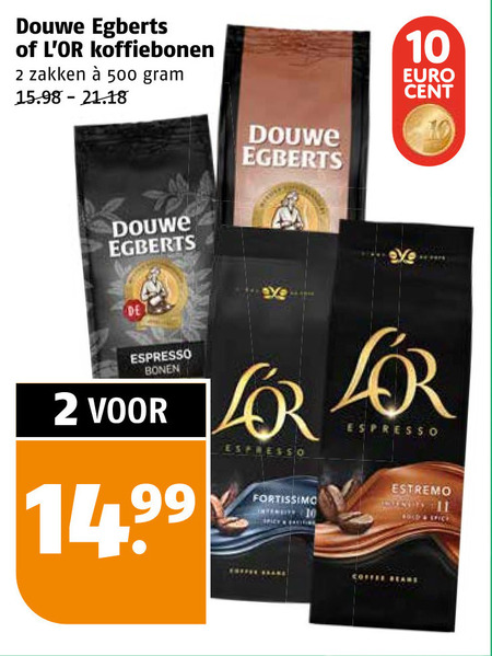 Douwe Egberts L Or   koffiebonen folder aanbieding bij  Poiesz - details