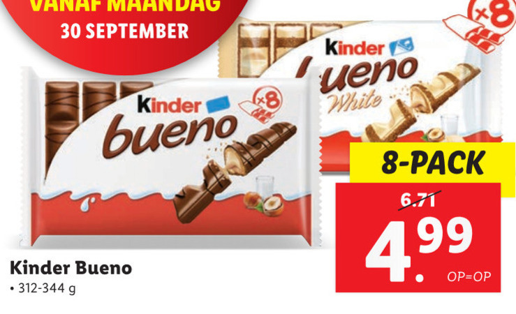 Kinder Bueno   chocoladereep folder aanbieding bij  Lidl - details