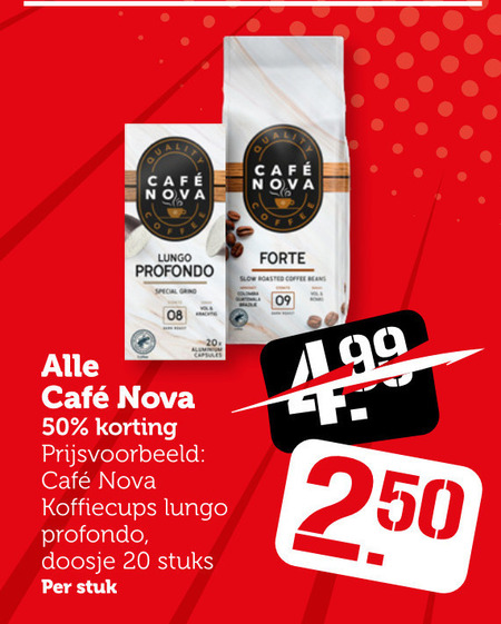 Cafe Nova   koffiecups, koffiebonen folder aanbieding bij  Coop - details