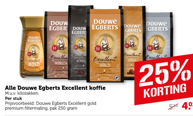 Douwe Egberts   koffiebonen, koffie folder aanbieding bij  Coop - details