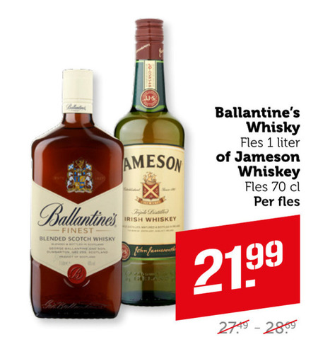 Ballantines   whisky folder aanbieding bij  Coop - details