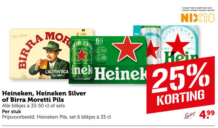 Heineken Silver   blikje bier folder aanbieding bij  Coop - details