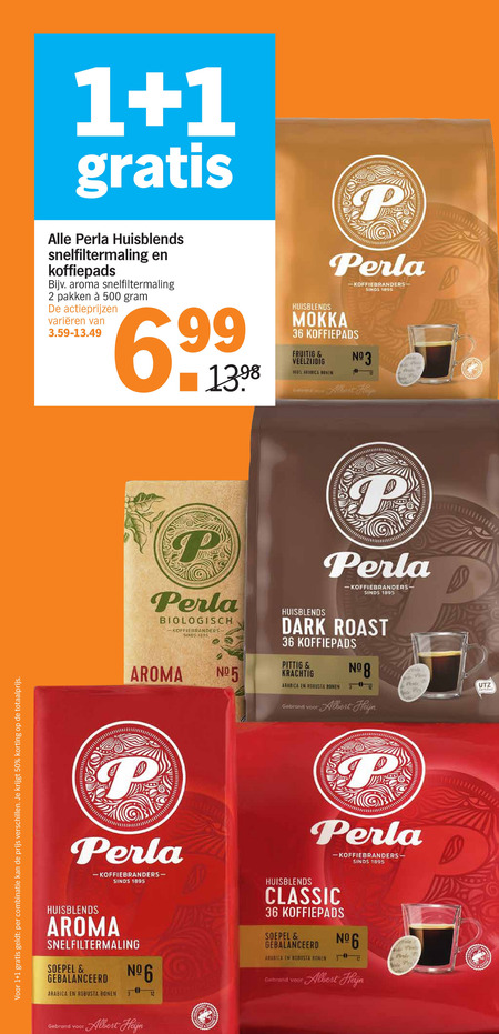 Perla   koffiepad, koffie folder aanbieding bij  Albert Heijn - details