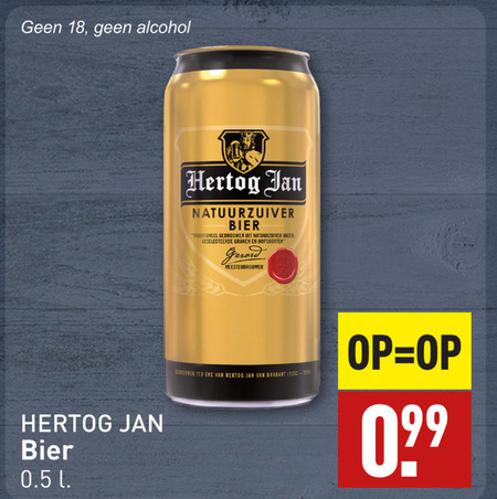 Hertog Jan   blikje bier folder aanbieding bij  Aldi - details