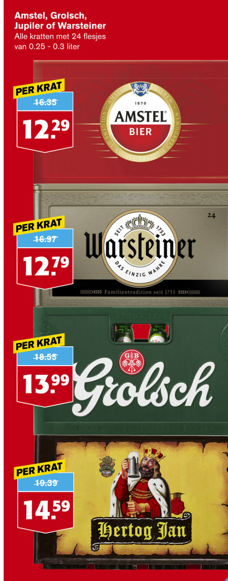 Warsteiner   krat bier folder aanbieding bij  Hoogvliet - details