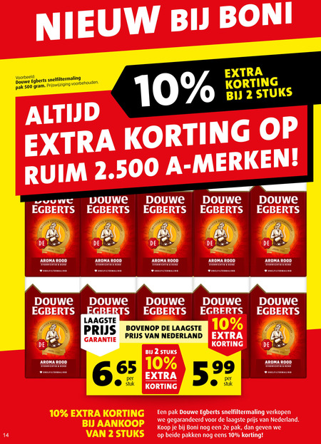 Douwe Egberts   koffie folder aanbieding bij  Boni - details