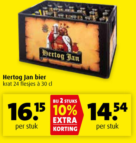 Hertog Jan   krat bier folder aanbieding bij  Boni - details