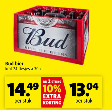 Bud   krat bier folder aanbieding bij  Boni - details