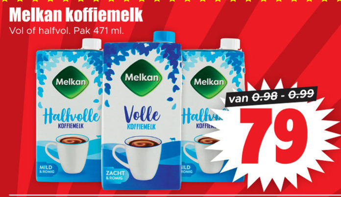 Melkan   koffiemelk folder aanbieding bij  Dirk - details