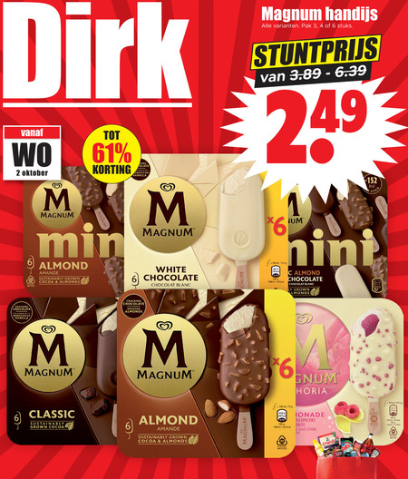 Magnum   ijslollies folder aanbieding bij  Dirk - details