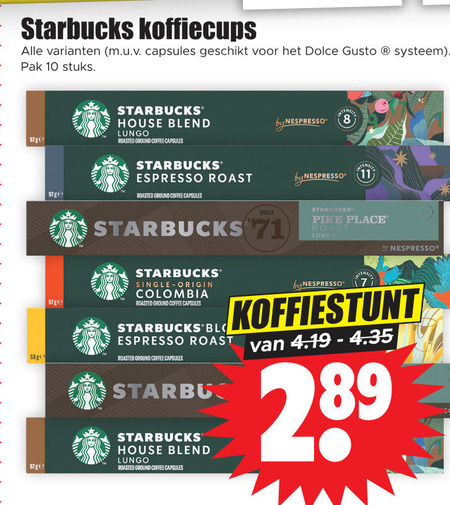 Starbucks   koffiecups folder aanbieding bij  Dirk - details