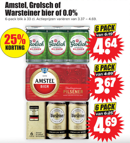 Warsteiner   alcoholvrij bier, blikje bier folder aanbieding bij  Dirk - details