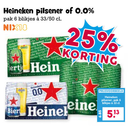 Heineken   blikje bier folder aanbieding bij  Boons Markt - details