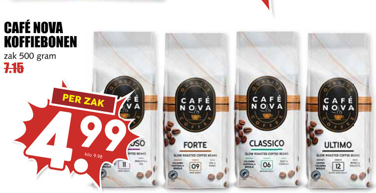 Cafe Nova   koffiebonen folder aanbieding bij  MCD Supermarkt Basis - details