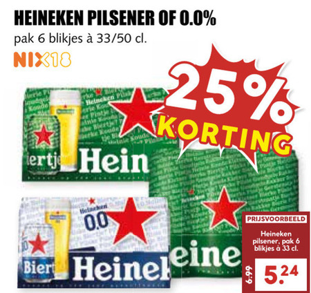 Heineken 0.0   blikje bier folder aanbieding bij  MCD Supermarkt Basis - details