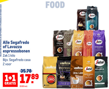 Segafredo   koffiebonen folder aanbieding bij  Makro - details